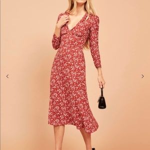Reformation Mabel plunge midi dress (size 4)